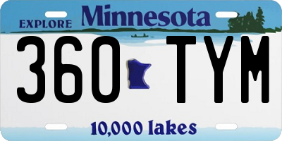 MN license plate 360TYM