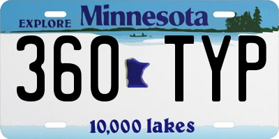 MN license plate 360TYP