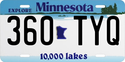 MN license plate 360TYQ