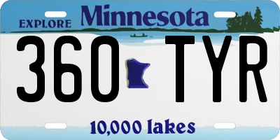 MN license plate 360TYR