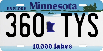 MN license plate 360TYS