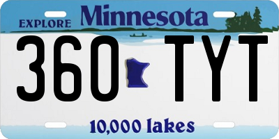 MN license plate 360TYT