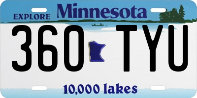 MN license plate 360TYU