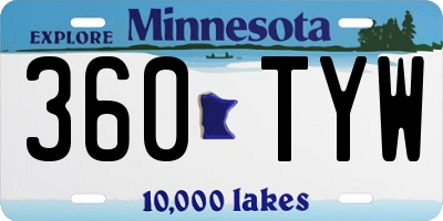 MN license plate 360TYW