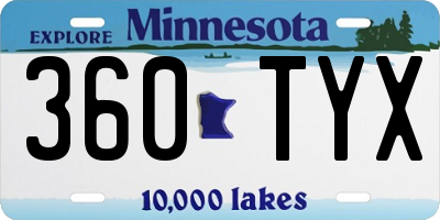 MN license plate 360TYX