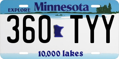 MN license plate 360TYY