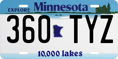 MN license plate 360TYZ