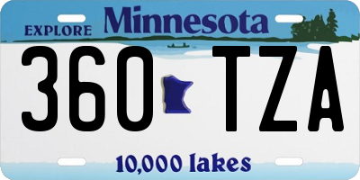 MN license plate 360TZA