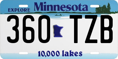 MN license plate 360TZB