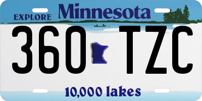 MN license plate 360TZC