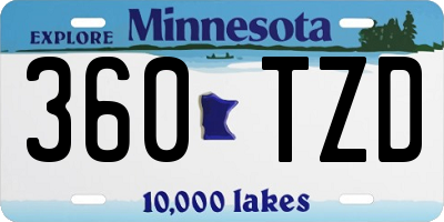 MN license plate 360TZD