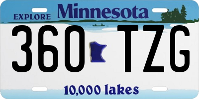 MN license plate 360TZG