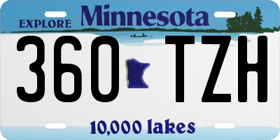 MN license plate 360TZH