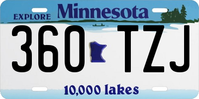 MN license plate 360TZJ