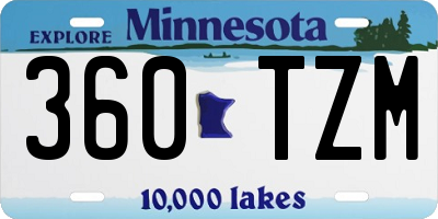MN license plate 360TZM