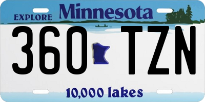 MN license plate 360TZN