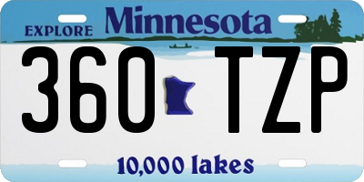 MN license plate 360TZP