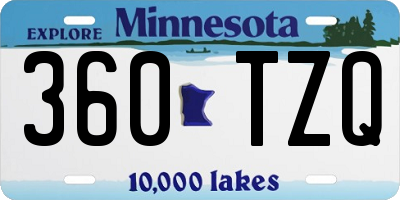 MN license plate 360TZQ