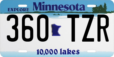 MN license plate 360TZR