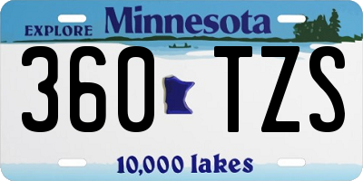 MN license plate 360TZS