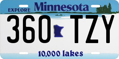 MN license plate 360TZY