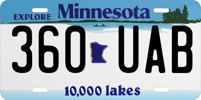 MN license plate 360UAB