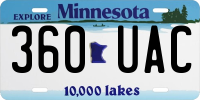 MN license plate 360UAC