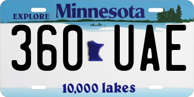 MN license plate 360UAE