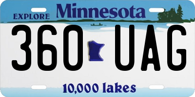 MN license plate 360UAG