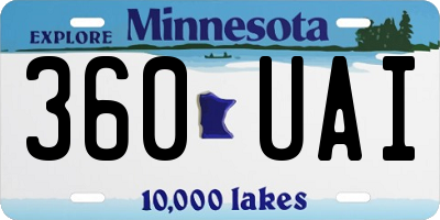 MN license plate 360UAI