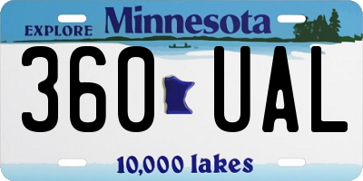 MN license plate 360UAL