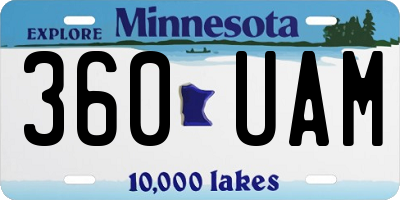 MN license plate 360UAM