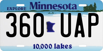MN license plate 360UAP
