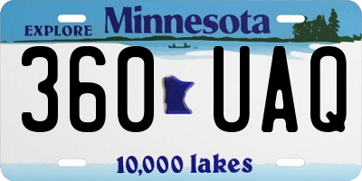 MN license plate 360UAQ