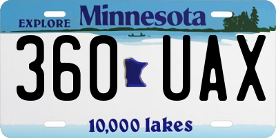 MN license plate 360UAX