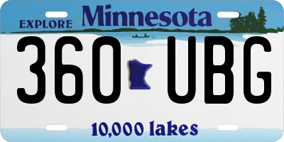 MN license plate 360UBG