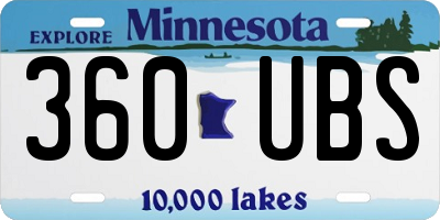 MN license plate 360UBS