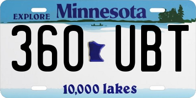 MN license plate 360UBT