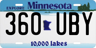 MN license plate 360UBY