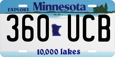 MN license plate 360UCB
