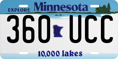 MN license plate 360UCC