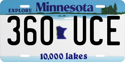 MN license plate 360UCE