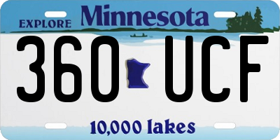 MN license plate 360UCF