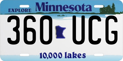 MN license plate 360UCG