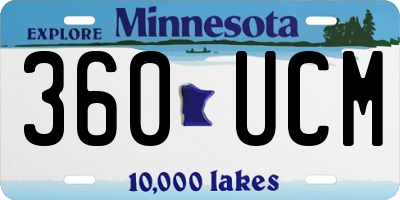MN license plate 360UCM
