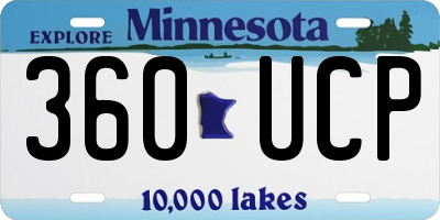 MN license plate 360UCP
