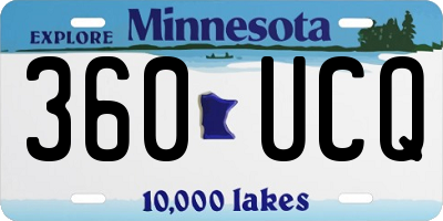 MN license plate 360UCQ