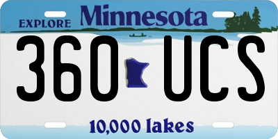 MN license plate 360UCS