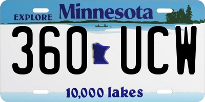 MN license plate 360UCW