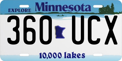 MN license plate 360UCX